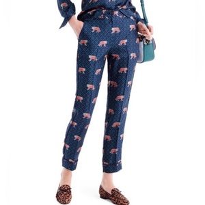 J. Crew Silk Tiger Print Pants